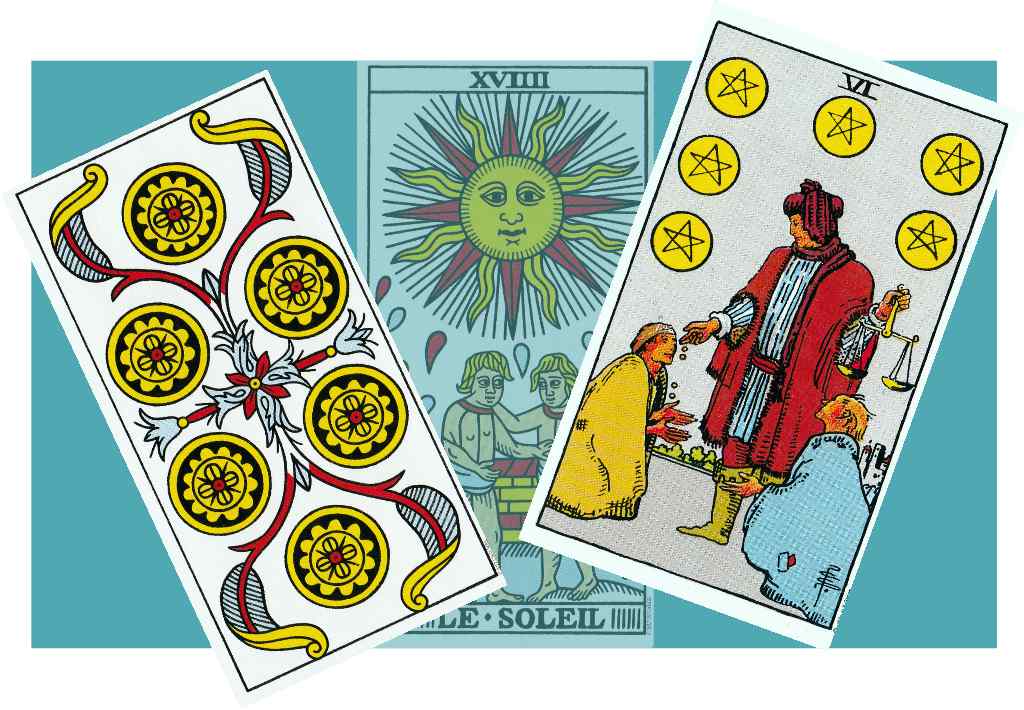 6 de pentáculos, una carta solar con falta de humildad