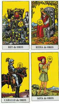 El palo de los oros o pentáculos del tarot