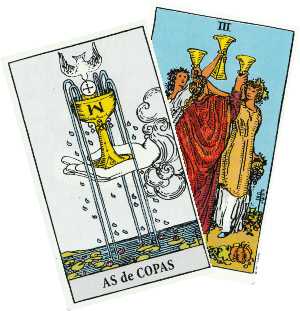 Cartas de copas que invocan la fertilidad