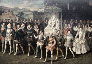 Comité de bienvenida con la reina Isabel I