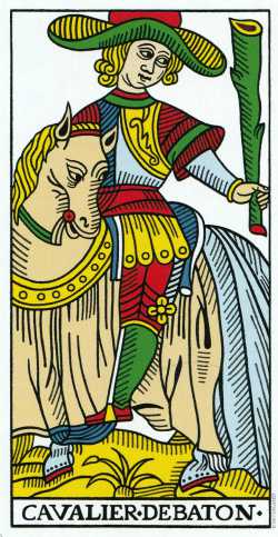 El caballero de bastos del tarot de Marsella