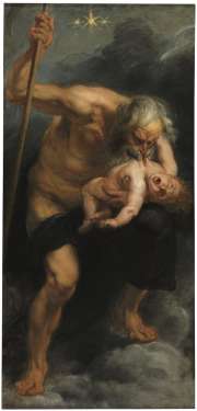 Cronos comiendo uno de sus hijos en la mitología griega