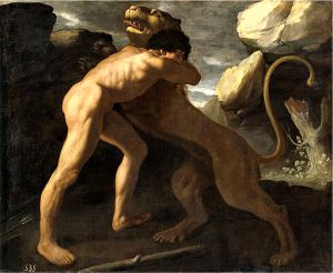 Hércules y el León como imagen de la Fuerza