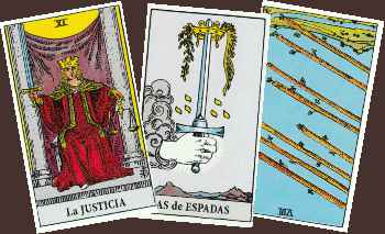 Tirada de 3 cartas con la Justicia. arcano XI