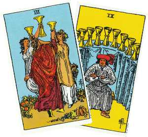 el 3 y 9 de copas como cartas de perfección