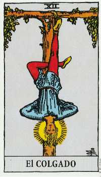El arcano XII del tarot del Rider-Waite