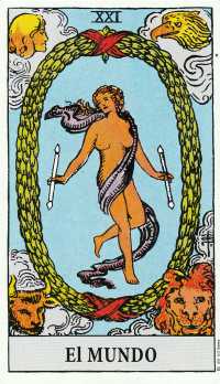 Arcano XXI del tarot de Rider-Waite