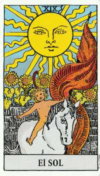 El arcano XIX del tarot de Rider-Waite