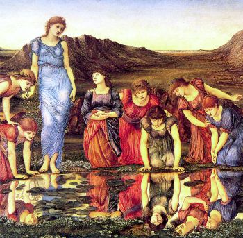 Venus y las ninfas mirándose en un espejo de agua