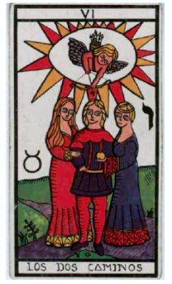 El arcano mayor VI del gran tarot esotérico