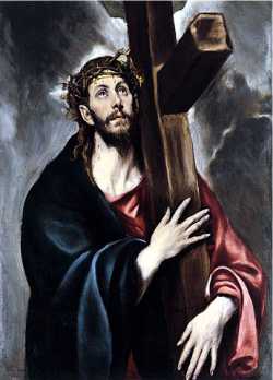 Cristo en el centro de su cruz